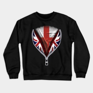 English Flag  England Flag zipped British Flag - Gift for English From England Crewneck Sweatshirt